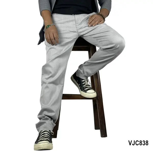 VIRJEANS (VJC838) Summer Chinos Trouser For Men-Light Grey - Image 4