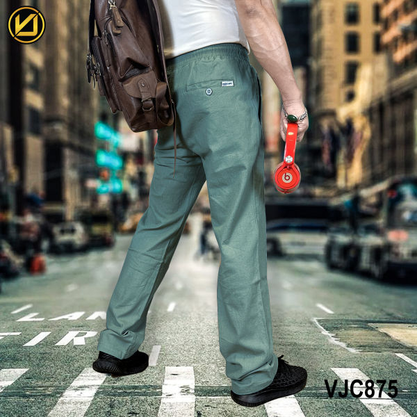 VIRJEANS (VJC875) Stretchable Linen Summer Trouser For Men- Blue - Image 3