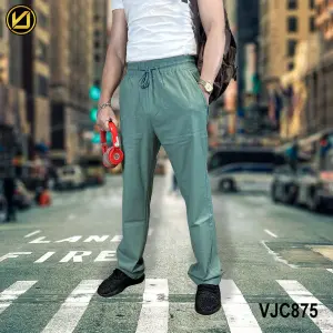 VIRJEANS (VJC875) Stretchable Linen Summer Trouser For Men- Blue
