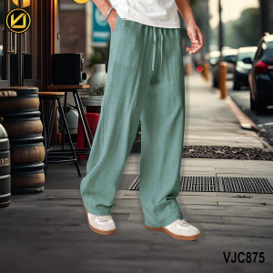 VIRJEANS (VJC875D) Stretchable Linen Summer Trouser For Men-Blue