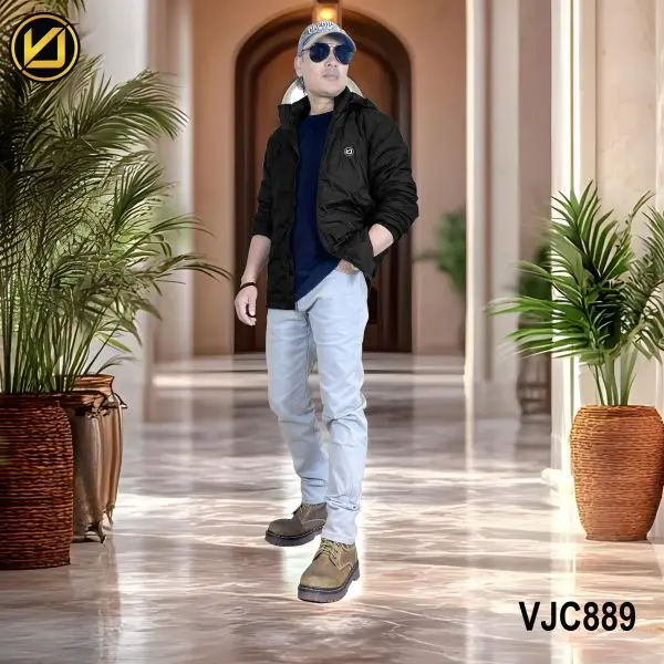 VIRJEANS (VJC889D) Dawn Ultra Light Jacket For Men-Black - Image 3