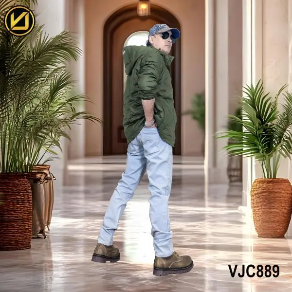 VIRJEANS (VJC889D) Dawn Ultra Light Jacket For Men-Green - Image 3