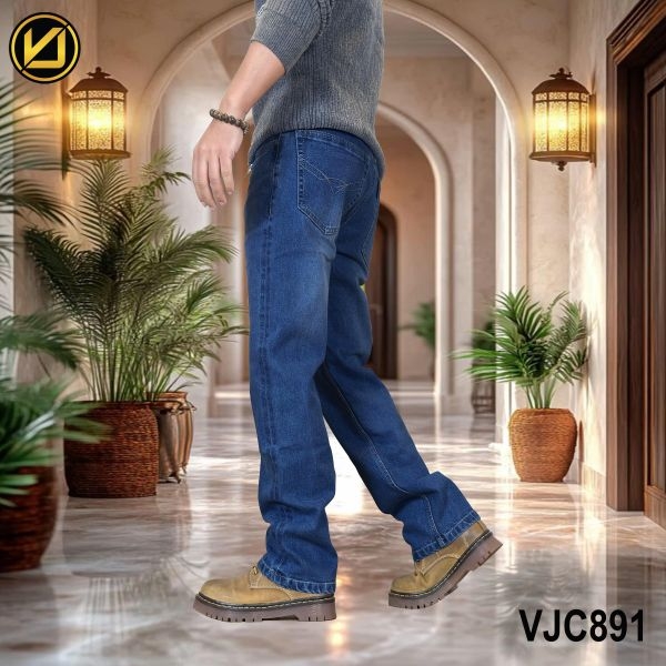 VIRJEANS (VJC891) Stretchable Straight Fit Denim Jeans Pant For Men- Dark Wash Blue - Image 3