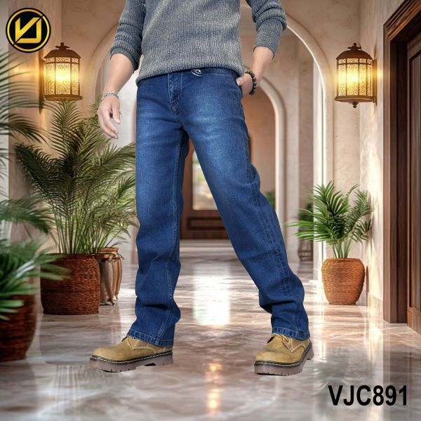 VIRJEANS (VJC891) Stretchable Straight Fit Denim Jeans Pant For Men- Dark Wash Blue - Image 4