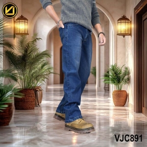 VIRJEANS (VJC891) Stretchable Straight Fit Denim Jeans Pant For Men- Dark Wash Blue