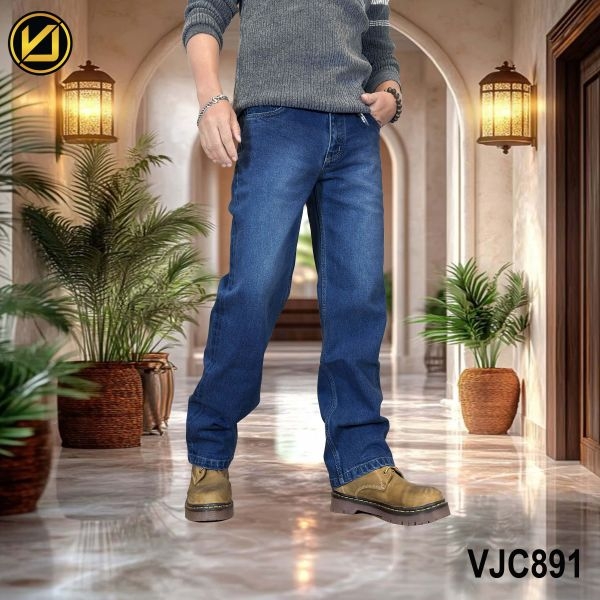 VIRJEANS (VJC891) Stretchable Straight Fit Denim Jeans Pant For Men- Dark Wash Blue - Image 5