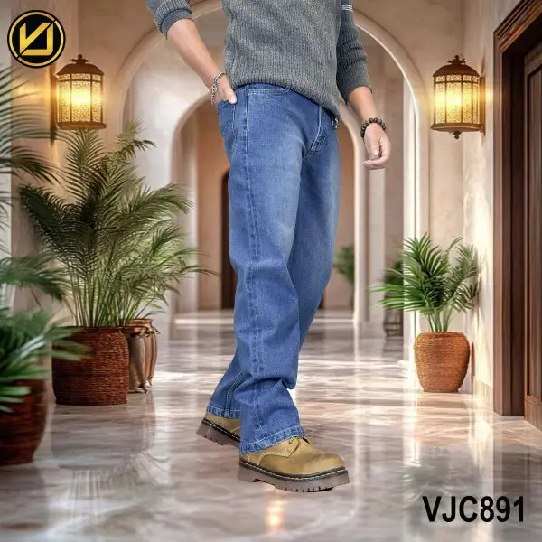 VIRJEANS (VJC891) Stretchable Straight Fit Denim Jeans Pant For Men- Sky Blue - Image 2