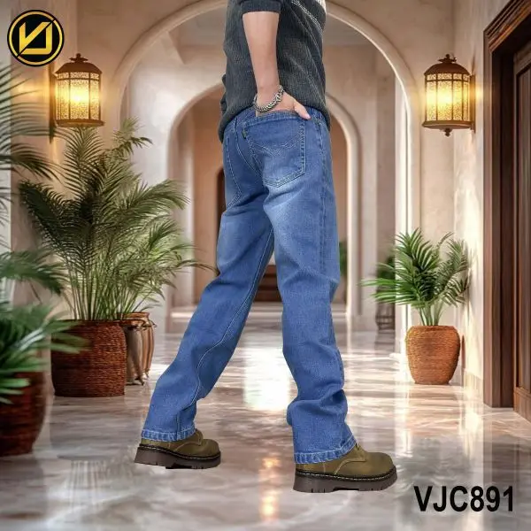 VIRJEANS (VJC891) Stretchable Straight Fit Denim Jeans Pant For Men- Sky Blue - Image 3