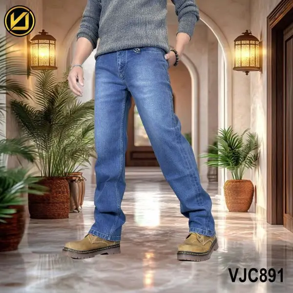 VIRJEANS (VJC891) Stretchable Straight Fit Denim Jeans Pant For Men- Sky Blue - Image 5
