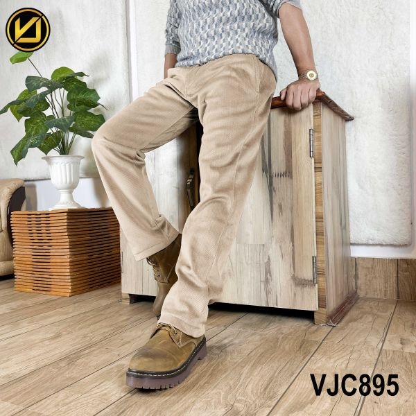 VIRJEANS (VJC895) Corduroy Inner Fur Pant For Men-Cream - Image 2