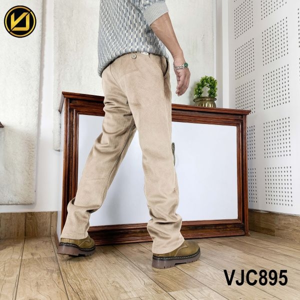 VIRJEANS (VJC895) Corduroy Inner Fur Pant For Men-Cream - Image 4