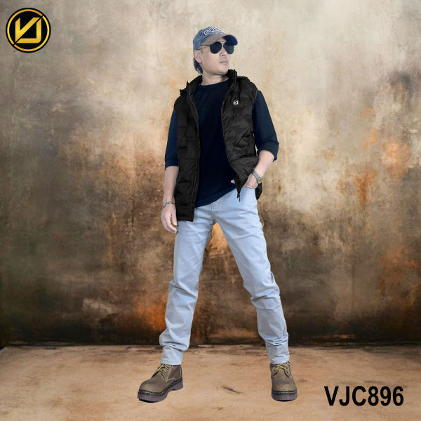VIRJEANS (VJC896D) Half Dawn Ultra Light Jacket For Men- Black - Image 2