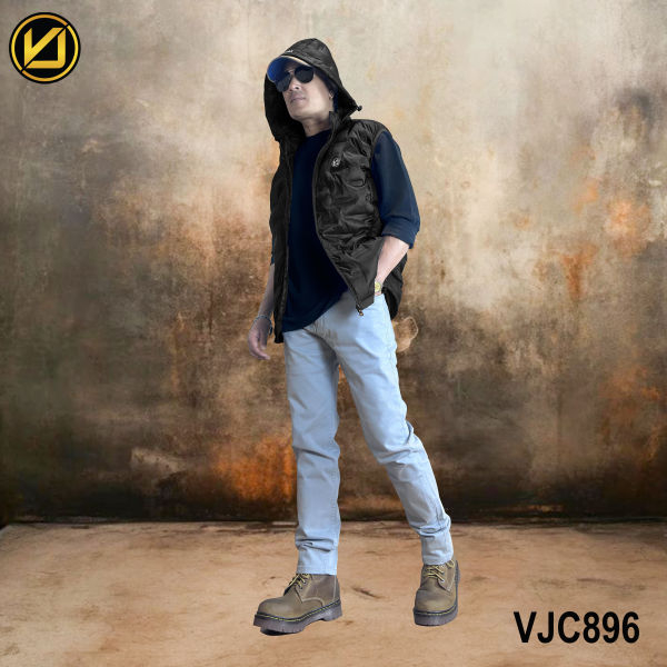 VIRJEANS (VJC896D) Half Dawn Ultra Light Jacket For Men- Black - Image 3