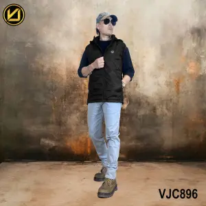 VIRJEANS (VJC896D) Half Dawn Ultra Light Jacket For Men- Black