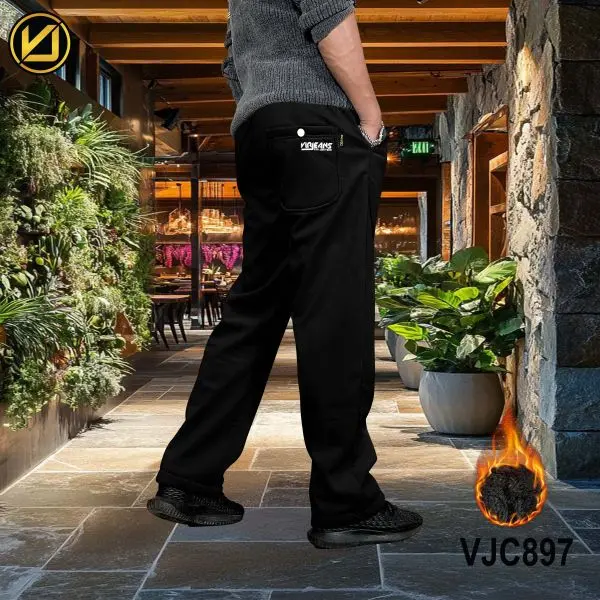 VIRJEANS (VJC897) Winter Inner Fur Trouser For Men- Black - Image 3
