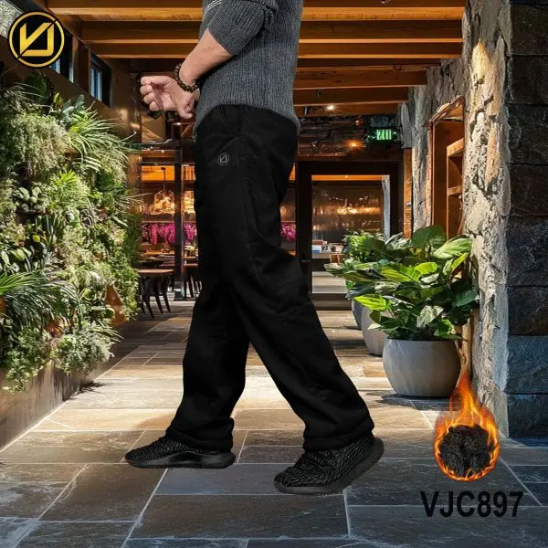 VIRJEANS (VJC897) Winter Inner Fur Trouser For Men- Black - Image 4