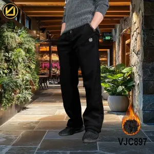 VIRJEANS (VJC897) Winter Inner Fur Trouser For Men- Black