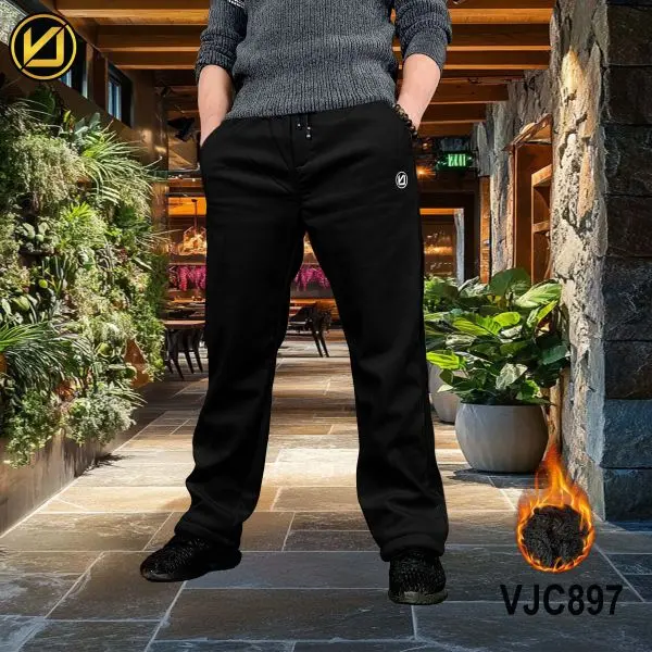 VIRJEANS (VJC897) Winter Inner Fur Trouser For Men- Black - Image 5