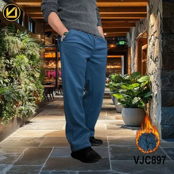 VIRJEANS (VJC897) Winter Inner Fur Trouser For Men- Blue - Image 2