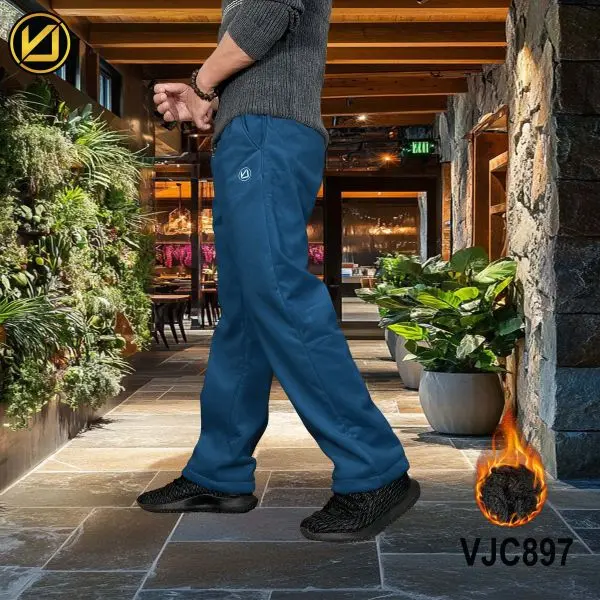 VIRJEANS (VJC897) Winter Inner Fur Trouser For Men- Blue - Image 4