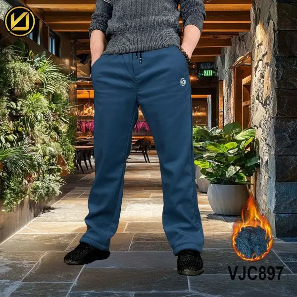 VIRJEANS (VJC897) Winter Inner Fur Trouser For Men- Blue - Image 5