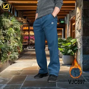 VIRJEANS (VJC897) Winter Inner Fur Trouser For Men- Blue