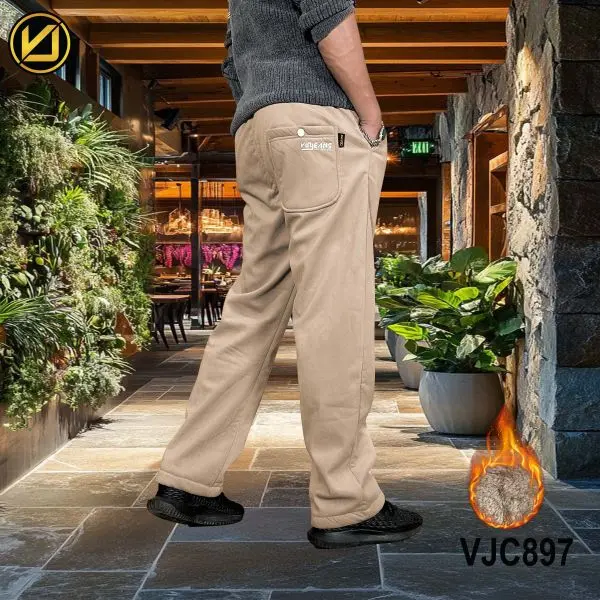 VIRJEANS (VJC897) Winter Inner Fur Trouser For Men- Cream - Image 4