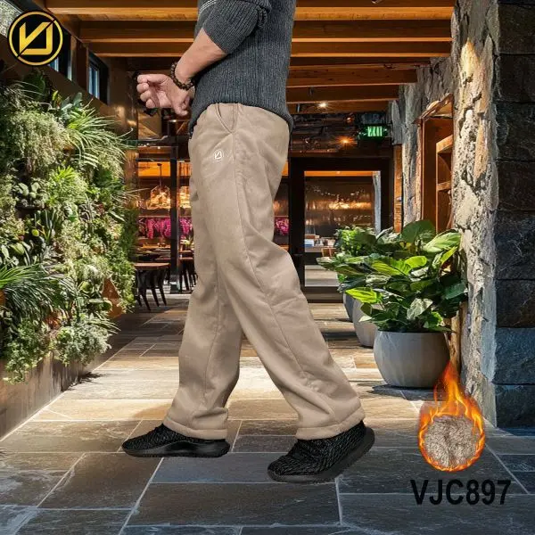 VIRJEANS (VJC897) Winter Inner Fur Trouser For Men- Cream - Image 5