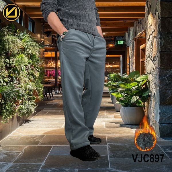 VIRJEANS (VJC897) Winter Inner Fur Trouser For Men- Dark Grey - Image 2