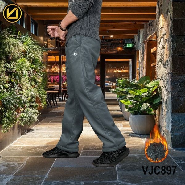 VIRJEANS (VJC897) Winter Inner Fur Trouser For Men- Dark Grey - Image 4