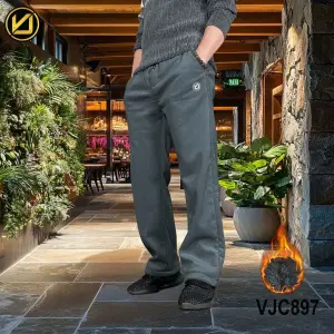 VIRJEANS (VJC897) Winter Inner Fur Trouser For Men- Dark Grey