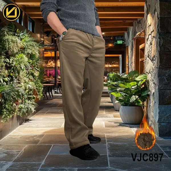VIRJEANS (VJC897) Winter Inner Fur Trouser For Men- Golden - Image 2
