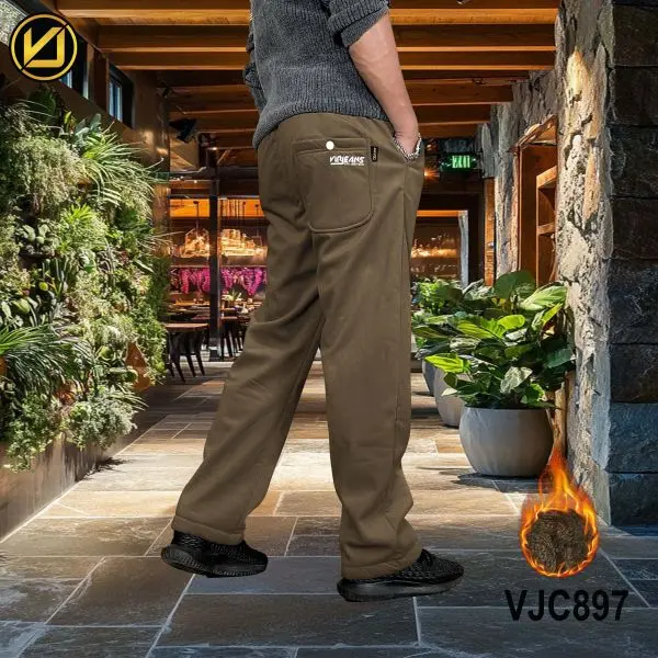 VIRJEANS (VJC897) Winter Inner Fur Trouser For Men- Golden - Image 3