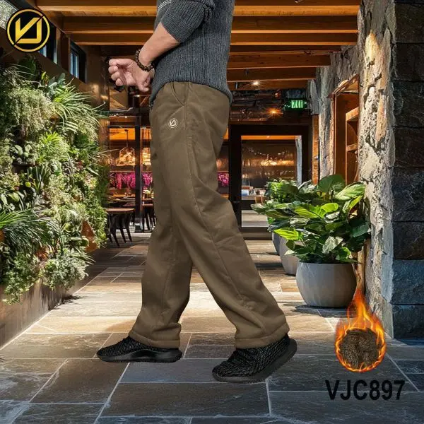 VIRJEANS (VJC897) Winter Inner Fur Trouser For Men- Golden - Image 4