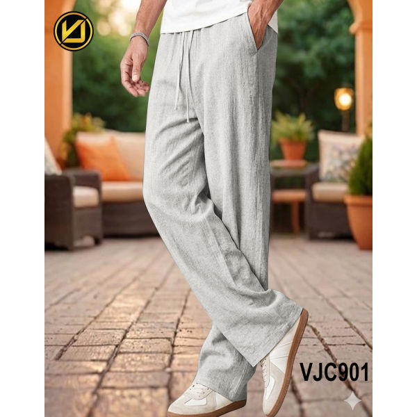 VIRJEANS (VJC901) Summer Linen Baggy Trouser For Men- Grey - Image 2