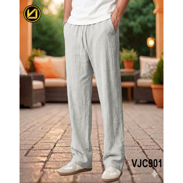 VIRJEANS (VJC901) Summer Linen Baggy Trouser For Men- Grey - Image 4