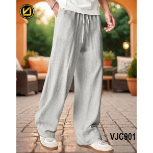 VIRJEANS (VJC901) Summer Linen Baggy Trouser For Men- Grey