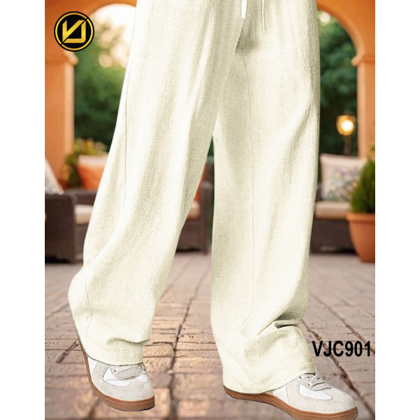 VIRJEANS (VJC901) Summer Linen Baggy Trouser For Men -Off-white - Image 2