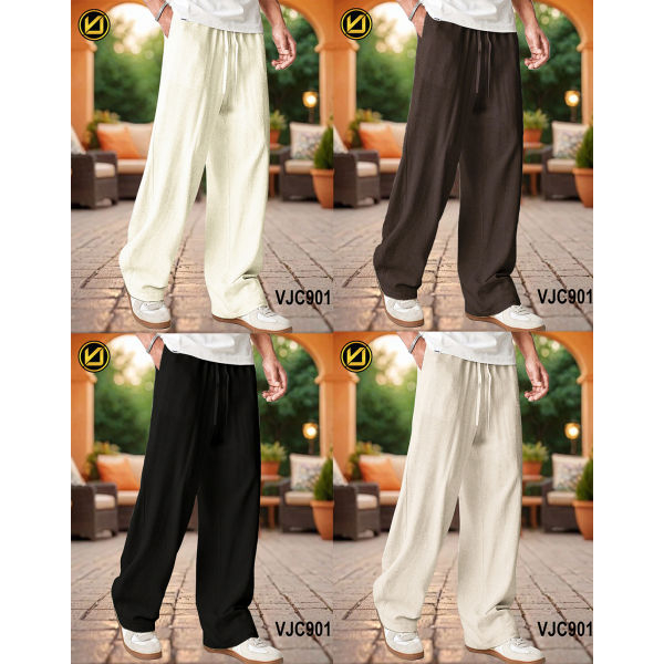 VIRJEANS (VJC901) Summer Linen Baggy Trouser For Men -Off-white - Image 3