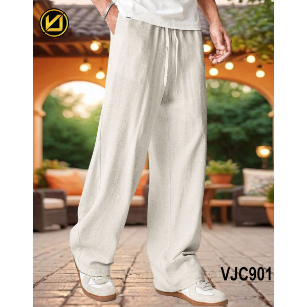 VIRJEANS (VJC901) Summer Linen Baggy Trouser For Men- Off-white - Image 4