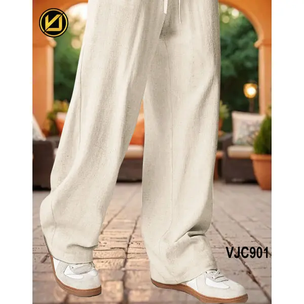 VIRJEANS (VJC901) Summer Linen Baggy Trouser For Men - Skin Colors - Image 2