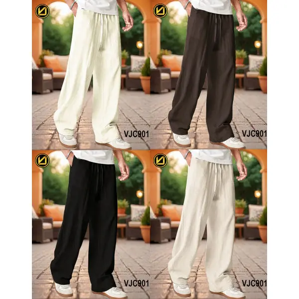 VIRJEANS (VJC901) Summer Linen Baggy Trouser For Men - Skin Colors - Image 3