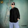 VIRJEANS (VJC902) Summer Linen Full Sleeve Shirt For Men- Black