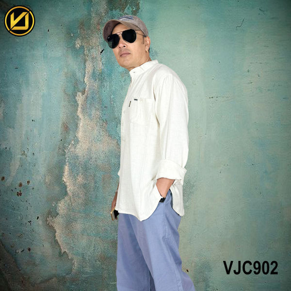 VIRJEANS (VJC902) Summer Linen Full Sleeve Shirt For Men- Off-white - Image 2