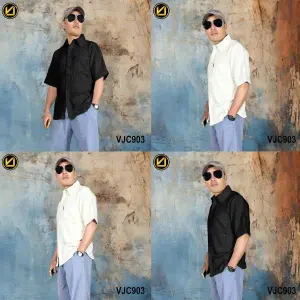 VIRJEANS (VJC903) Summer Linen Half Shirt For Men- All Colors
