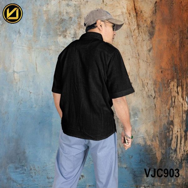 VIRJEANS (VJC903) Summer Linen Half Shirt For Men- All Colors - Image 5