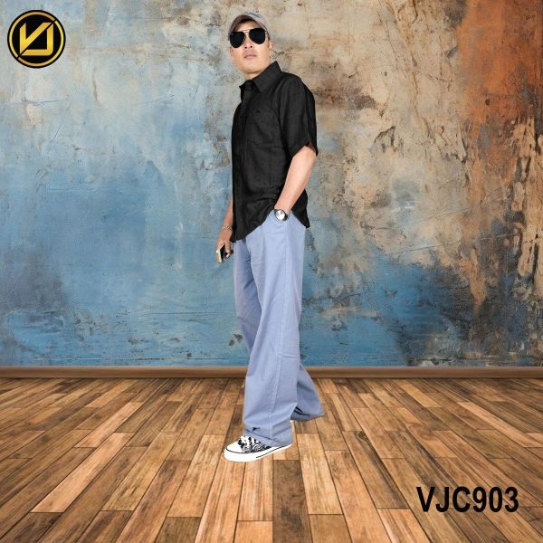 VIRJEANS (VJC903) Summer Linen Half Shirt For Men- Black - Image 3