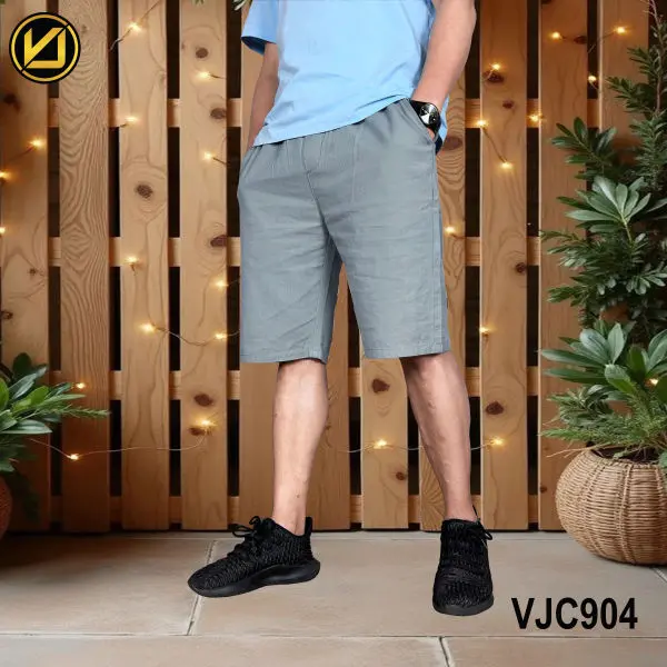 VIRJEANS (VJC904) Summer Linen Half Shorts For Men - Blue - Image 3