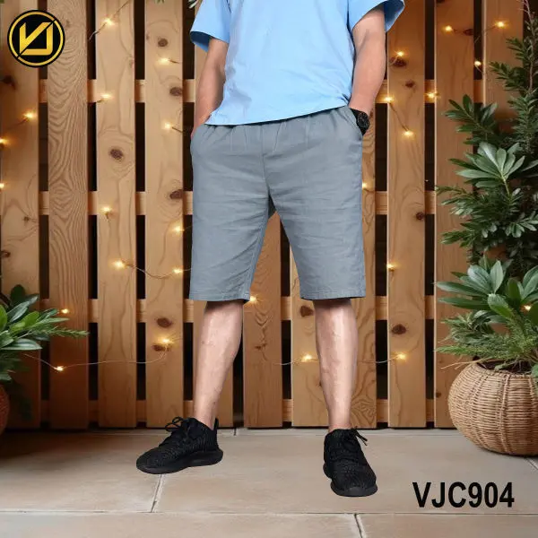 VIRJEANS (VJC904) Summer Linen Half Shorts For Men - Blue - Image 4
