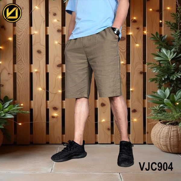 VIRJEANS (VJC904) Summer Linen Half Shorts For Men-Seafoam Green - Image 3